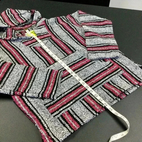 NWT Vintage Iguana Jack Womens Mens Multi-Color Baja Blanket Pullover Hoodie Sma - Picture 4 of 12